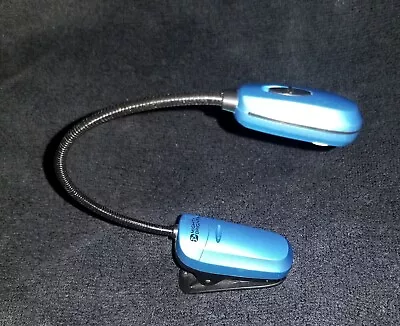 Genuine Mighty Bright Blue Clip On Flexible Book Reading Light --Works Great! • $14