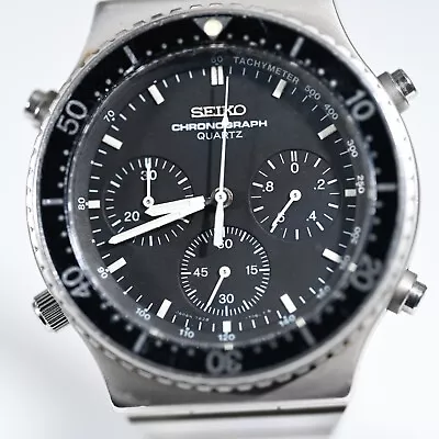 Vintage Rare Men's 40.5mm Seiko Speedmaster Chronograph Quartz Watch 7A28-7040 • $279