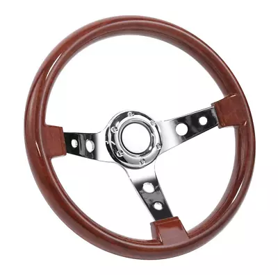 Boat Steering Wheel W/ Adapter 3 Spoke Boats With 3/4  Tapered Key Marine WOOD • $144.99