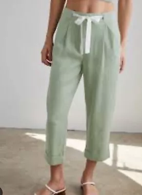 Aritzia Wilfred Allant Line Blend Pants Trousers Mint Green • $77.55