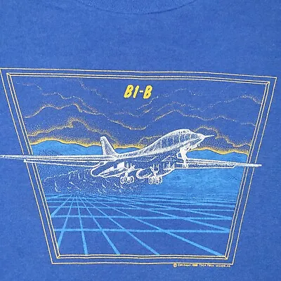 Vintage 1981 B-1B Blueprint Shirt Strategic Stealth Bomber Single Stitch Large • $19.90