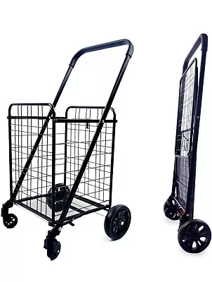 OmniRolls Grocery Shopping Cart With Swivel Wheels Folding Shopping Cart • $19.98