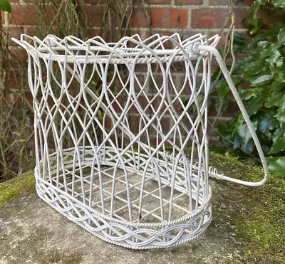 Vintage Lovely Decorative Wrought Metal Twin Bottle Basket Pot Plant Planter • £0.99