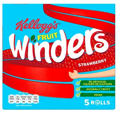 Kellogg's Fruit Winders Strawberry 5X17g -Pack Of 4 Free Shipping • £12.97