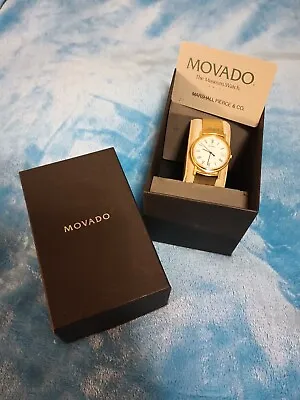 Mens Movado Museum #74529884 /Solid 14K Watch /Gold Filled Band /With Orig. Box • $499