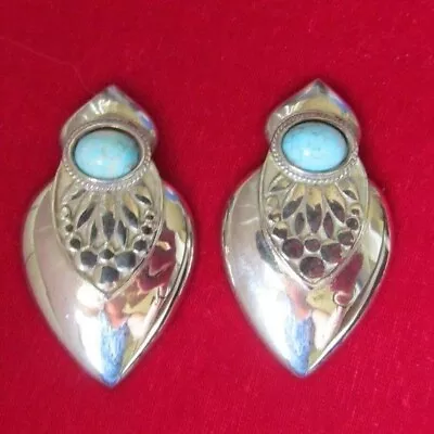 Vintage Signed JJ  Southwestern Pierced Earrings • $18