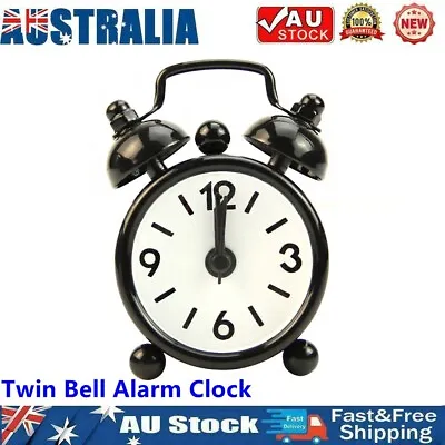 $10.82 • Buy Twin Bell Alarm Clock Vintage Retro Loud Clocks Battery Bedside Desk Analogue 