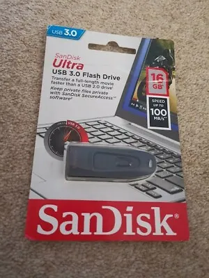 £10.99 • Buy SanDisk ULTRA USB 3.0 16GB Flash Drive Memory Stick / Pen / Keyring