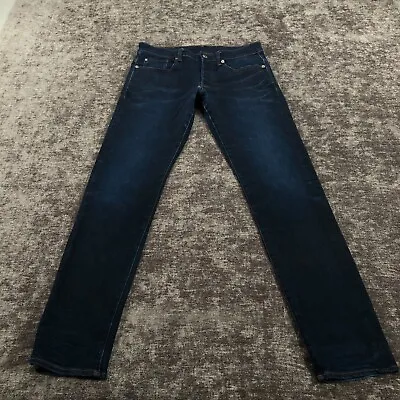 G-Star Raw Jeans Mens 32x31 Blue Dark Wash Denim Slim Fit 3301 Button Fly • $27.99