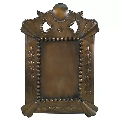 Mexican Aged Tin Crown Top Picture Frame Made In Mexico • $21.99