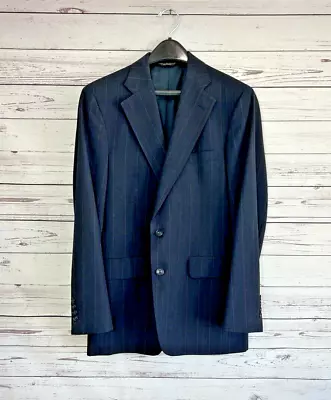 Vintage John Weitz Mens Suit 39R Blue W/Blue Green Stripes 2pc. Sport Coat Pants • $49.99