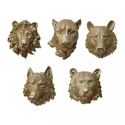 Polyresin Animal Head Wall Statue Wall Figurine Wall Ornament Coffee Craft • $41.47