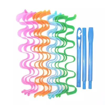 £3.98 • Buy 12Pcs Magic Hair Curlers Heatless No Heat Wave Curls 30cm-UK Seller