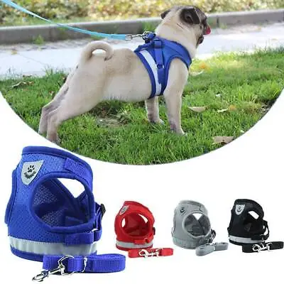 US Dog Harness For Chihuahua Pug Dogs Nylon Mesh Puppy Cat Harnesses Vest • $10.94
