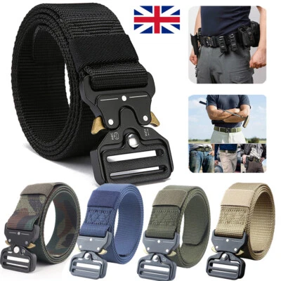 £3.99 • Buy Belt Unisex Mens Womens Canvas Webbing Regular Size Black Buckle Army Belts UK