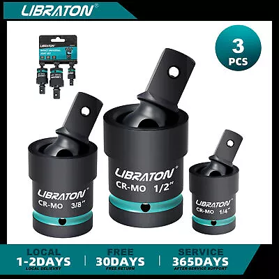 Libraton Impact Swivel Socket Set 1/4  3/8  1/2  Drive Universal Joint Adaptor • $22.99