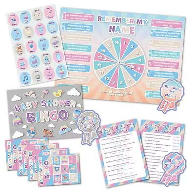 Baby Shower Party Game  -   3 GAMES    -  Unisex  -  20 Players  -  FREE POSTAGE • £6.99