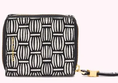 £34.99 • Buy Lulu Guinness Leather Portia Wallet / Purse Basket Weave Print Design