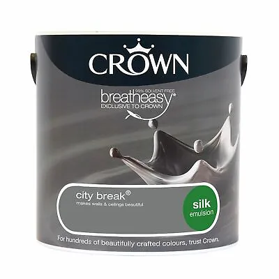 Crown Breatheasy Silk Emulsion Paint- 2.5L ALL COLOURS!!! • £23.99