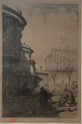 Original 1924 TF SIMON 'Under The Pont Neuf' PARIS France Signed Etching • $245