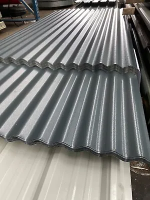 Corrugated Roof Sheets Plastisol .5mm Anthracite Cut To Length Sheds Stables • £3.35