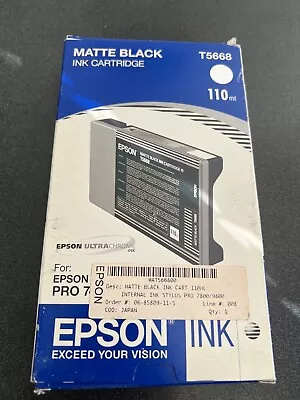 Genuine New Epson T5668 Matte Black Ink Cartridge Stylus Pro 7400 7800 9400 9800 • $19.99