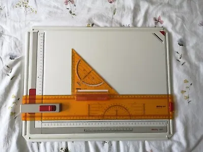 £10 • Buy ROTRING Rapid A3 Drawing Board With Ruler & Set Square/Protractor Good Condition