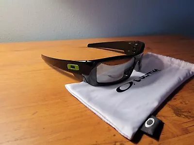 Oakley Gascan Sunglasses Custom Glossblack Frame Mirror Lense With Green Oakley  • $125