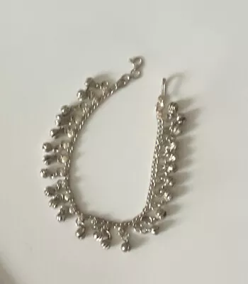Vintage Silver Belly Dancer Ankle Bracelet 10 Inches Long Jingle Jingle • $21.90