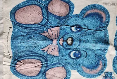 Vtg Beloved Blue Teddy Bear Cut N Sew Pillow Doll Fabric Panel Vintage NOS • $22