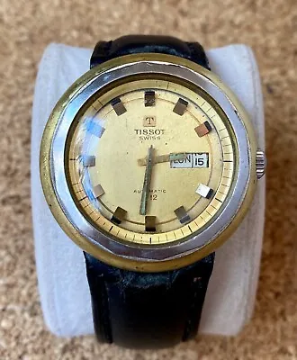 Tissot Swiss Automatic Watch Vintage Men's T12 Cal 2571 Ref 46643 Gold Dial • $99