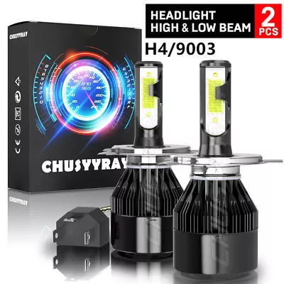 Pair H4 9003 HB2 LED Headlight Bulbs Kit High Low Beam Super Bright 6000K White • $13.99