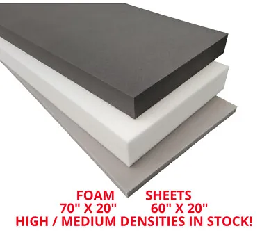 £39.85 • Buy  UPHOLSTERY HIGH DENSITY FOAM SHEETS CUT TO 70 X 20 INCHES DEPTHS UP TO 5 INCH