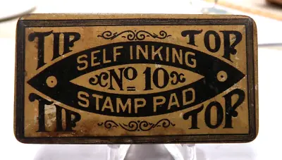 Vintage TIP TOP Self Inking Stamp Pad Tin #10 Tin (container Is Rusted Shut) • $9