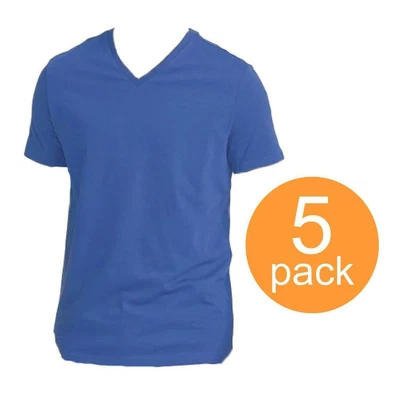 $15.99 • Buy Menswear Athletic Fit Mens V-Neck Short Sleeve T-Shirt 5 PK Size S Blue Tee