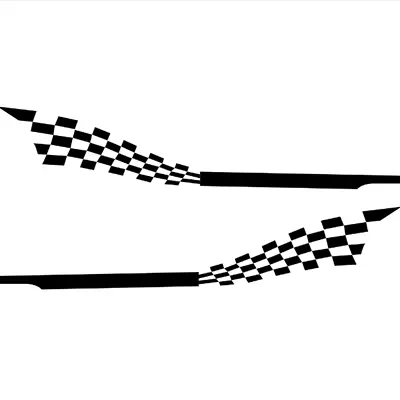 Car Body Side Door Viny Graphics Decals Stickers Checkered Flag Racing Stripes • £13.70