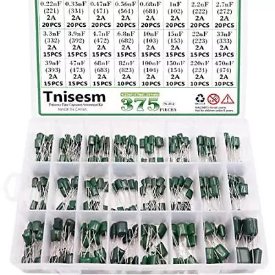 375 PCS 24 Value Metalized Mylar Polyester Film Capacitors Assortment Kit • $14.16