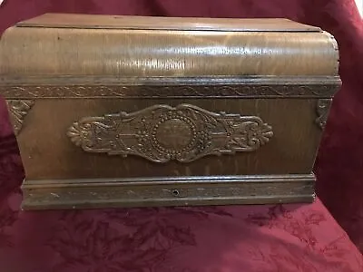 Antique Oak Chest Box Ornate Appliques • $99.99