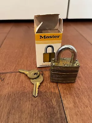 Master Lock Padlock Maximum Security #4 Laminated Brass USA Made Vintage NOS • $24.99