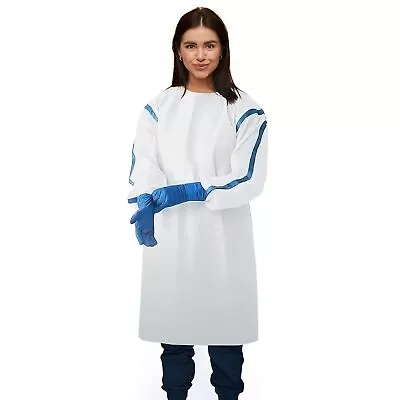 White Disposable Polypropylene Lab Coats XL 50 Gsm /w Tie Back Closure • $15.72