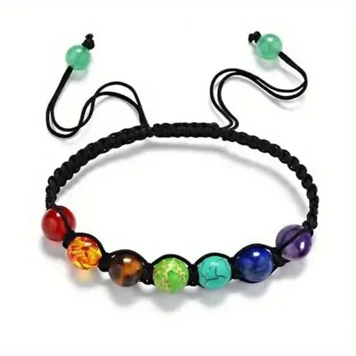 Seven 7 Chakra Beads Bracelet Braided Rope Yoga Bangle Meditation Fashion Women • $9.98