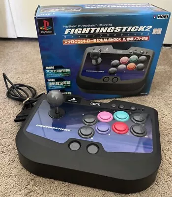 HORI FightingStick2 PlayStation 1/2 Arcade Joystick Controller + USB Adapter • $54.99