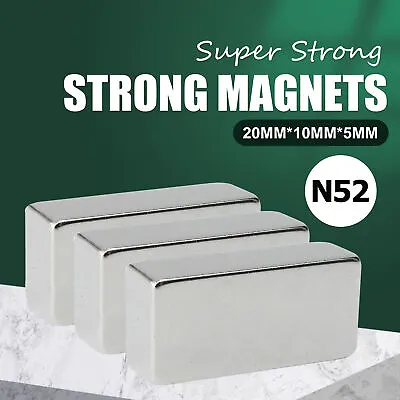 Neodymium N52 Super Strong Magnets Block Rare Earth Cuboid Neodymium 20x10x5mm • $6.95