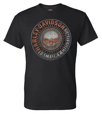 Harley-Davidson Men's Halo Willie G Skull Crew-Neck Short Sleeve T-Shirt - Black • $28.95