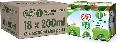 Cow & Gate 1 First Infant Baby Milk Ready To Use Liquid Formula From Birth • £27.20