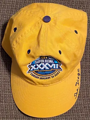 $9.95 • Buy Vintage NFL Super Bowl XXXVII (37) Yellow Reebok Cap Hat San Diego