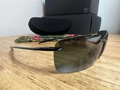 Maui Jim MJ Sport Lighthouse MJ 423-02 Black Rimless Sunglasses 65-13 127 Japan • $139