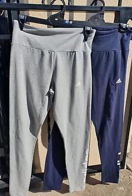 $24.99 • Buy Women's Adidas High Waisted Linear Leggings, Large Logo, Activewear, Gym, Sports