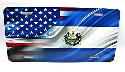 El Salvador American Waving Flag Metal Car License Plate. Salvadoran Bandera • $14.99