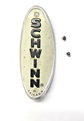 Schwinn Head Badge Stingray Krate Cruiser Chicago White And Black With Screws • $23.99